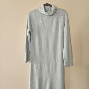 Ann Taylor Light Blue Long Sleeve Turtleneck Sweater Dress